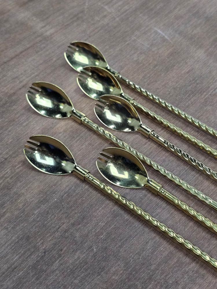 Straw Spoon (6 pcs set - Golden)